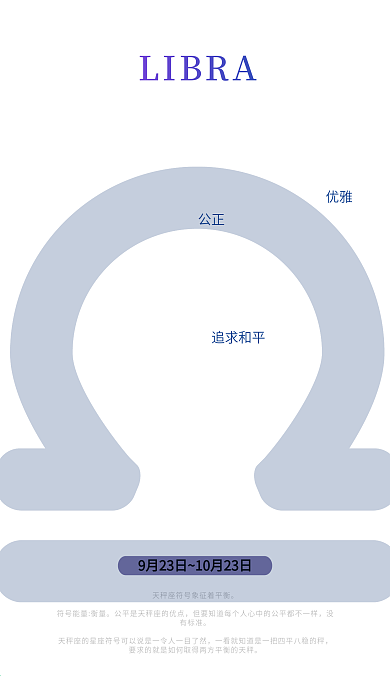 蓝色天秤座星空海报十二星座配图