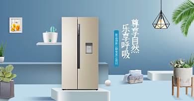 淘宝天猫简约时尚大气风格冰箱海报