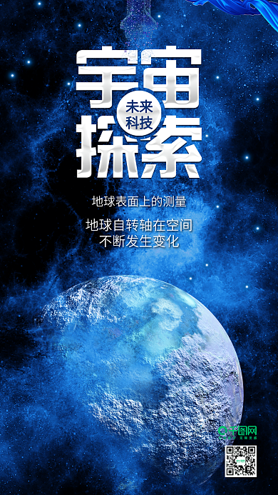 蓝色宇宙探索科技生活宣传海报