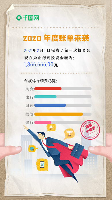 新年你的2020年度账单手机海报年终总结