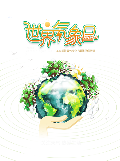 简约创意世界气象日环境保护公益宣传海报
