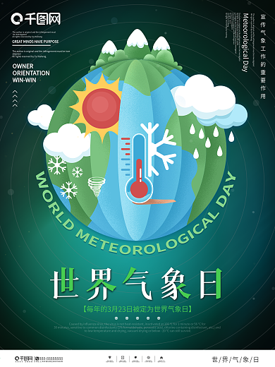 简约风世界气象日宣传海报