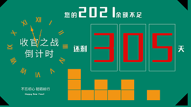 原创简约2021倒计时文化墙