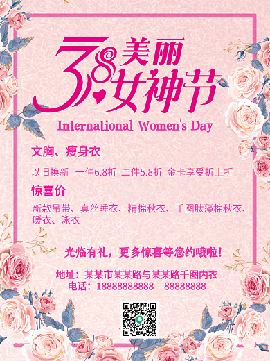 38女神节内衣海报