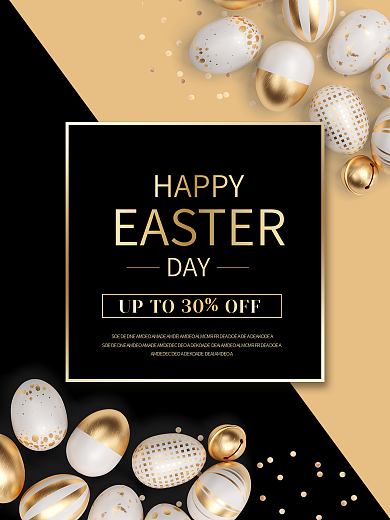 黑金色复活节促销海报