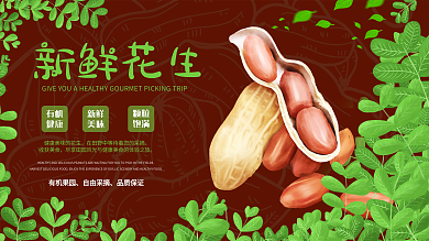 花生园有机花生采摘广告展板