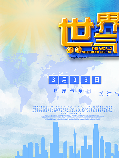 原创主图世界气象日海报