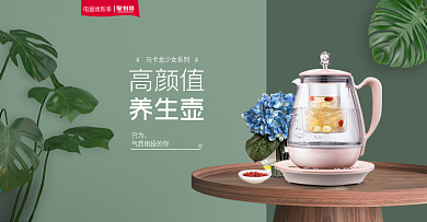 电器焕新季简约电器家电养生壶banner