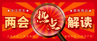 学习两会精神聚焦两会公众号封面