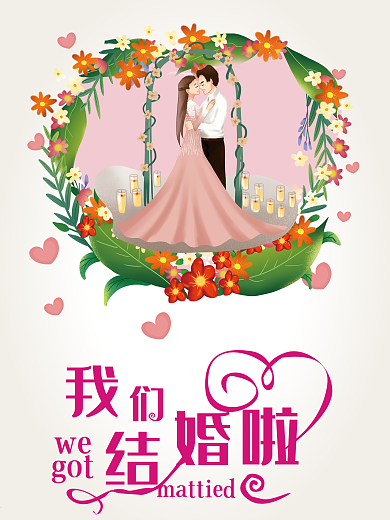 我们结婚啦婚礼海报