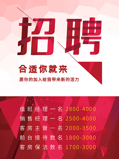 都市118连锁酒店招聘海报信息