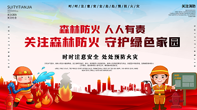 森林草原防火消防宣传栏公益展板