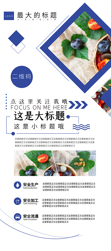 蓝色简约企业产品介绍展架
