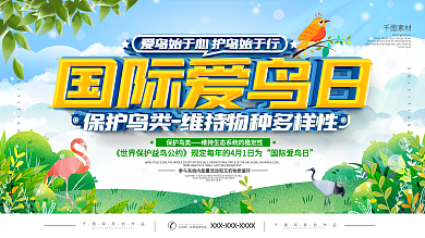国际爱鸟日保护鸟类宣传展板