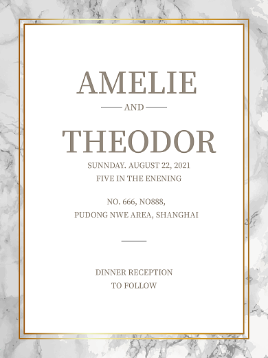 简约婚礼海报邀请函设计矢量