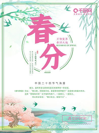 二十四节气之春分海报展板