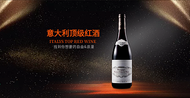 茶饮酒水红酒葡萄酒高调黑banner