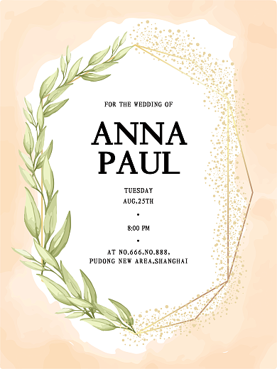 婚礼海报邀请函设计矢量