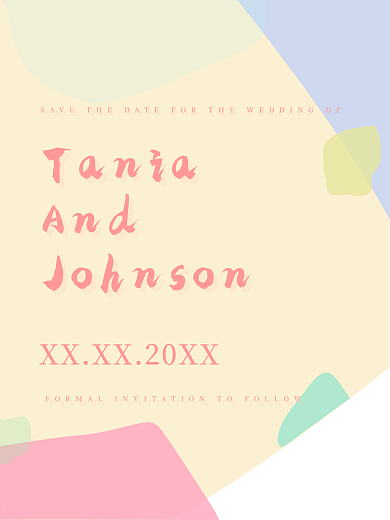 糖果色设计婚礼邀请函海报宣传包装