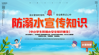 防溺水自救安全公益宣传知识内容型展板