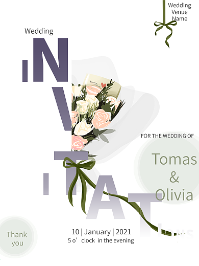 原创淡雅小清新玫瑰邀请函婚礼海报简约背景