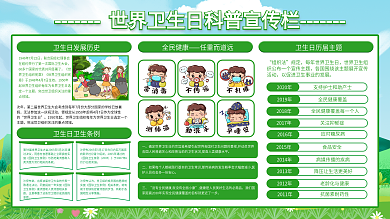 世界卫生日保护环境科普宣传栏