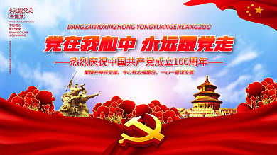 中国共产党成立百年100年党建海报展板