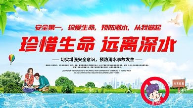 防溺水安全知识宣传展板
