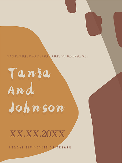 焦糖色婚礼设计邀请函名片宣传单