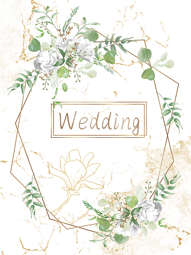 白绿香槟色大理石小清新婚礼水牌指示迎宾牌