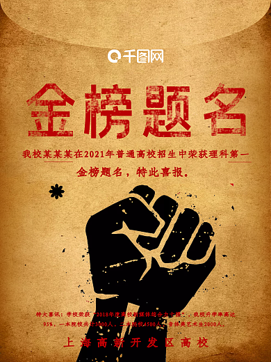 高考喜报海报复古风psd源文件