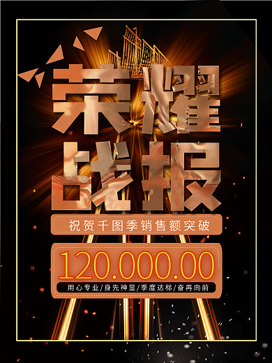 金色质感荣耀战报海报