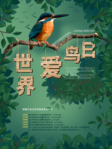 国际爱鸟日保护鸟类宣传海报