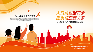 人口普查社区宣传口号展板