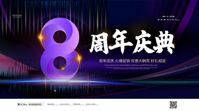 大气酷炫商场周年庆典宣传展板