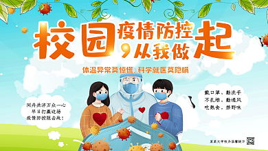 抗击新冠肺炎校园疫情防控展板