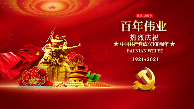 党建党的历程建党100周年海报展板