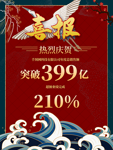 中国风复古国潮喜报