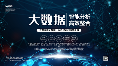 大数据科技技术宣传介绍展板海报模板