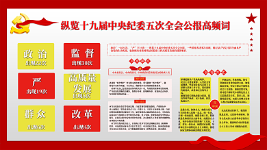 纵览十九届中央纪委五次全会公报展板