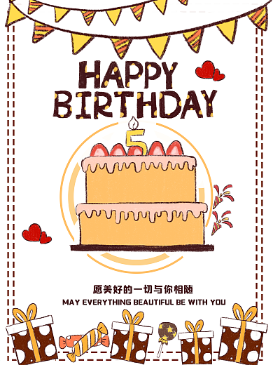 卡通简洁生日海报