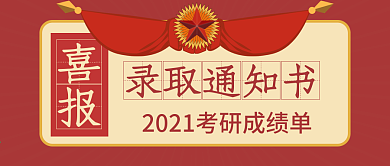 喜报录取通知书考研成绩单微信公众号封面