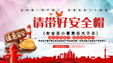 请带好安全帽公益展板