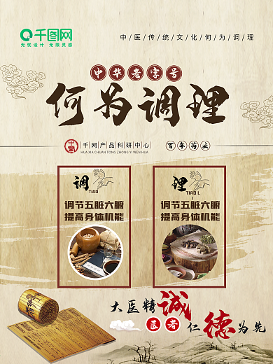 中医简约宣传海报展板