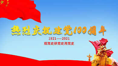 热烈庆祝建党100周年展板