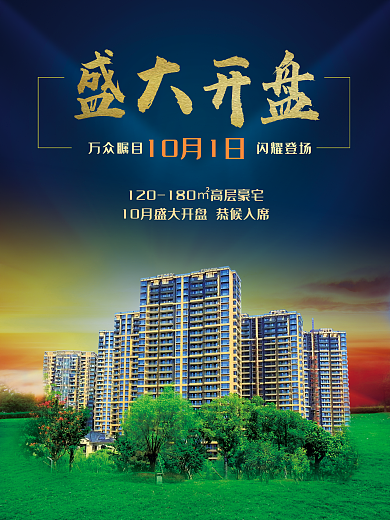 大气房地产盛大开盘海报