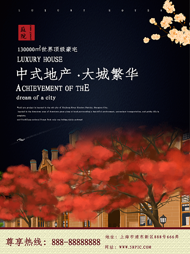 黑色高端大气商业地产海报