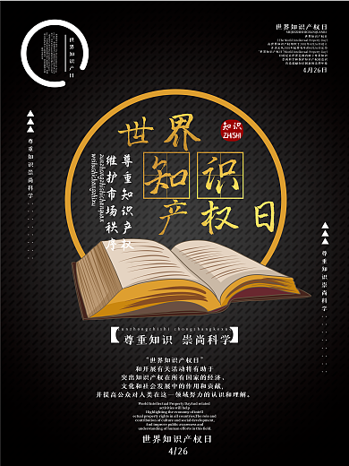 创意世界知识产权日节日海报