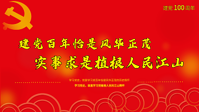 建党百年风华正茂学党史党建展板