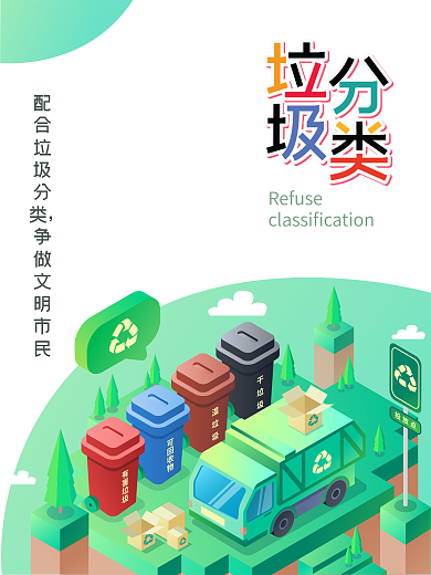 垃圾分类分类标语海报